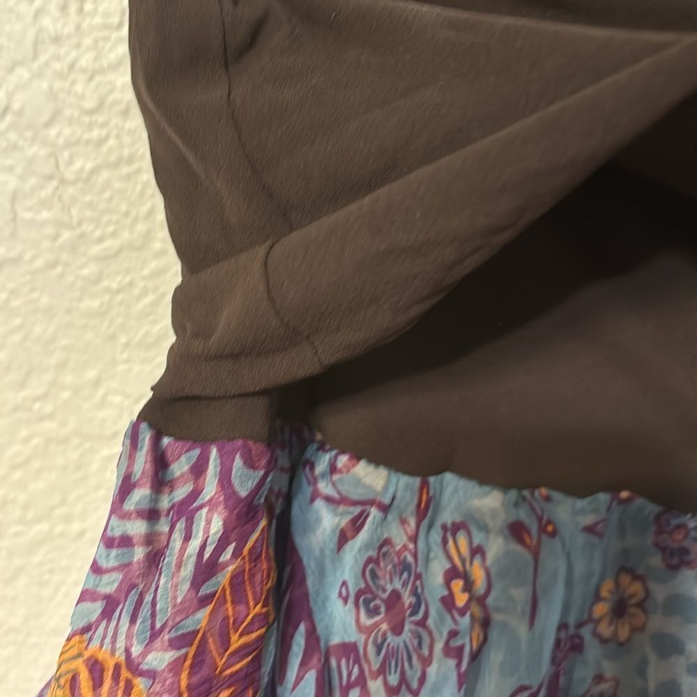 Samantha Treacy Y2K 100% Silk Boho Fold Over Waist Mini Skirt Size 4 - Picture 6 of 7